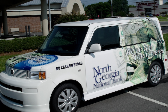 Thumbnail image for North Georgia bank serves customers with wrapped courier fleet