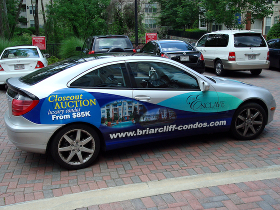 Post image for vehicle wrap shares information about real estate auction