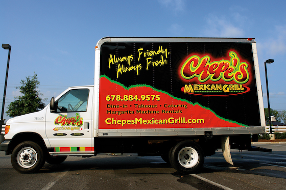 Post image for vibrant truck wrap turns heads for restaurant