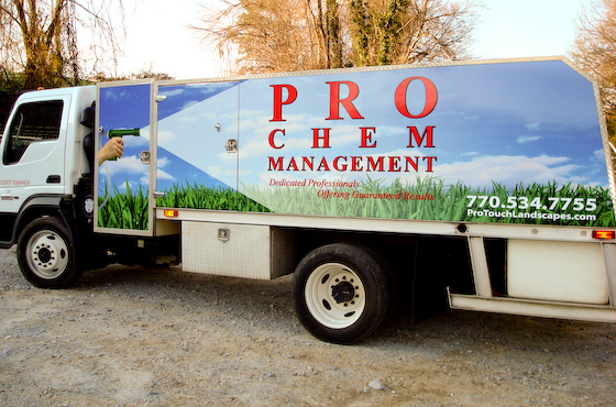 truck signage for lawncare company